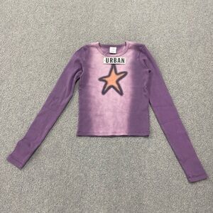 Urban Outfitters Purple Long Sleeve Tee with Orange Star